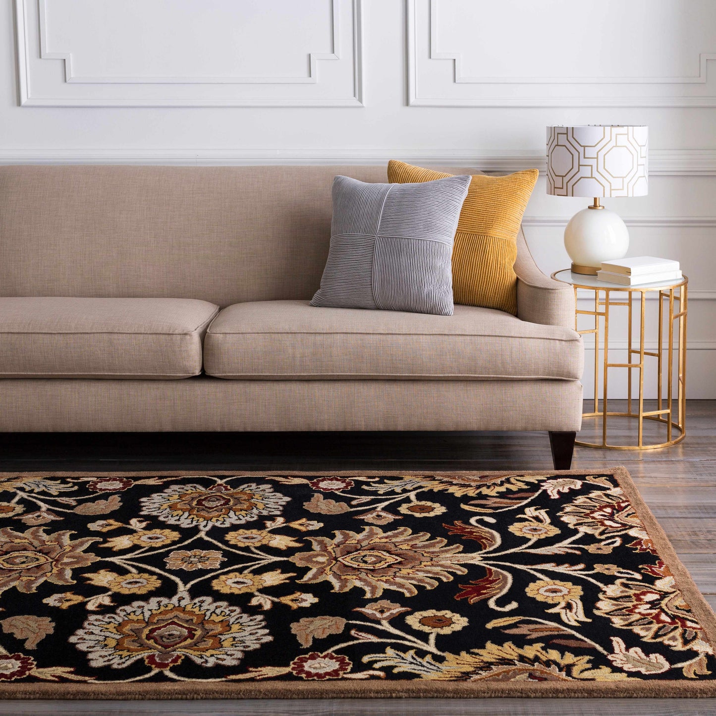 Conesus 1053 Hand Tufted Black Wool Rug