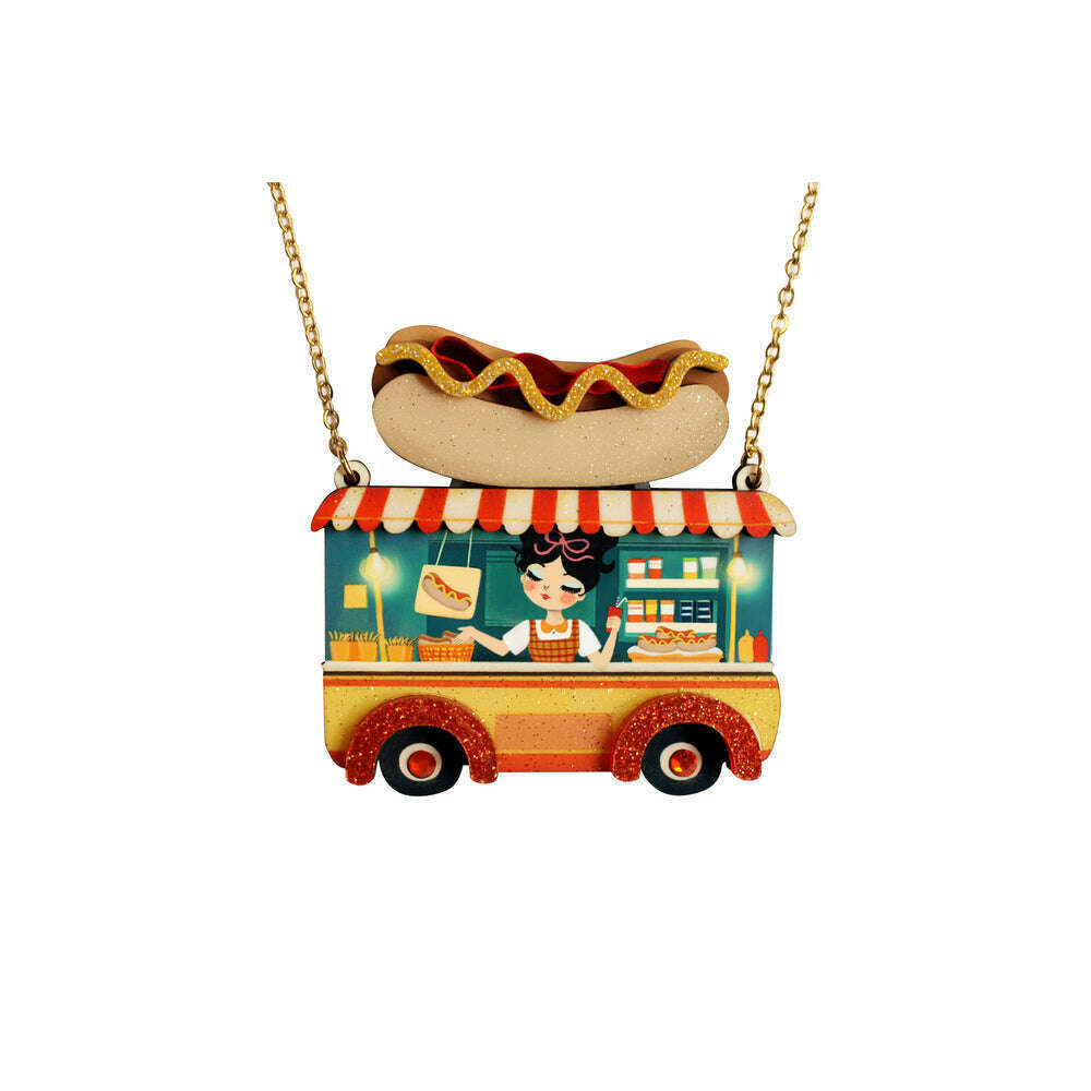 Hot Dog Truck Necklace by Laliblue