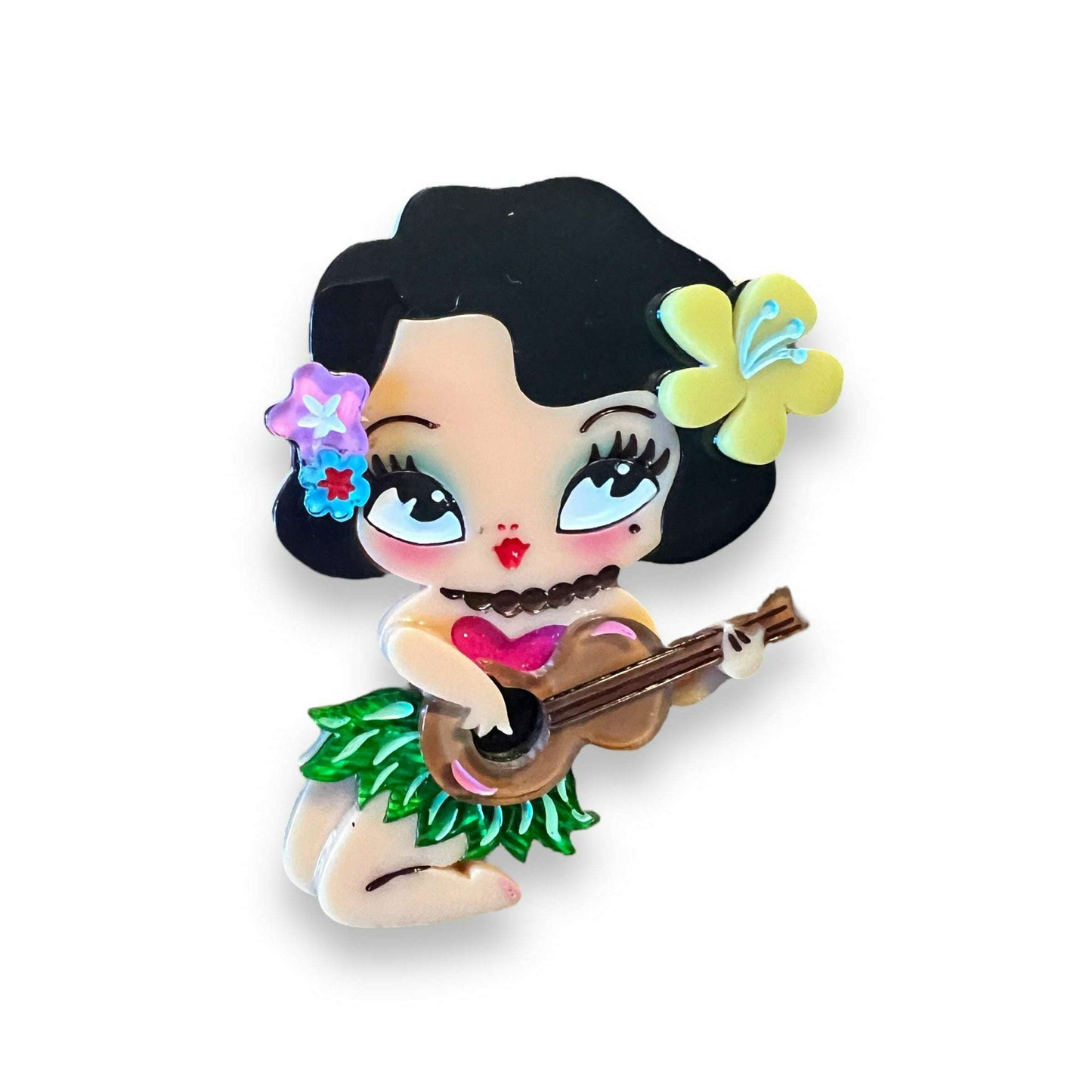Hula Lula Tiki Girl Brooch by Miss Fluff x Lipstick & Chrome