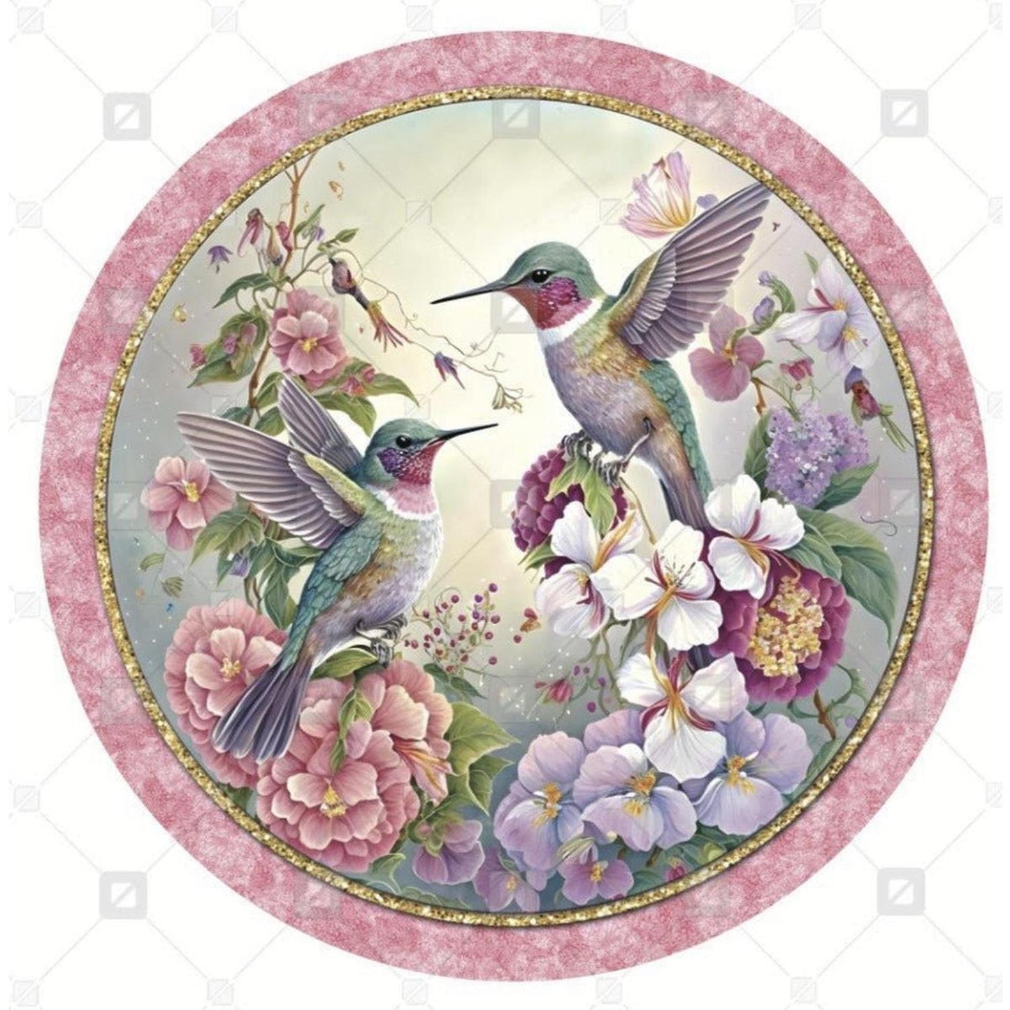 Hummingbird Elegant Round Sign