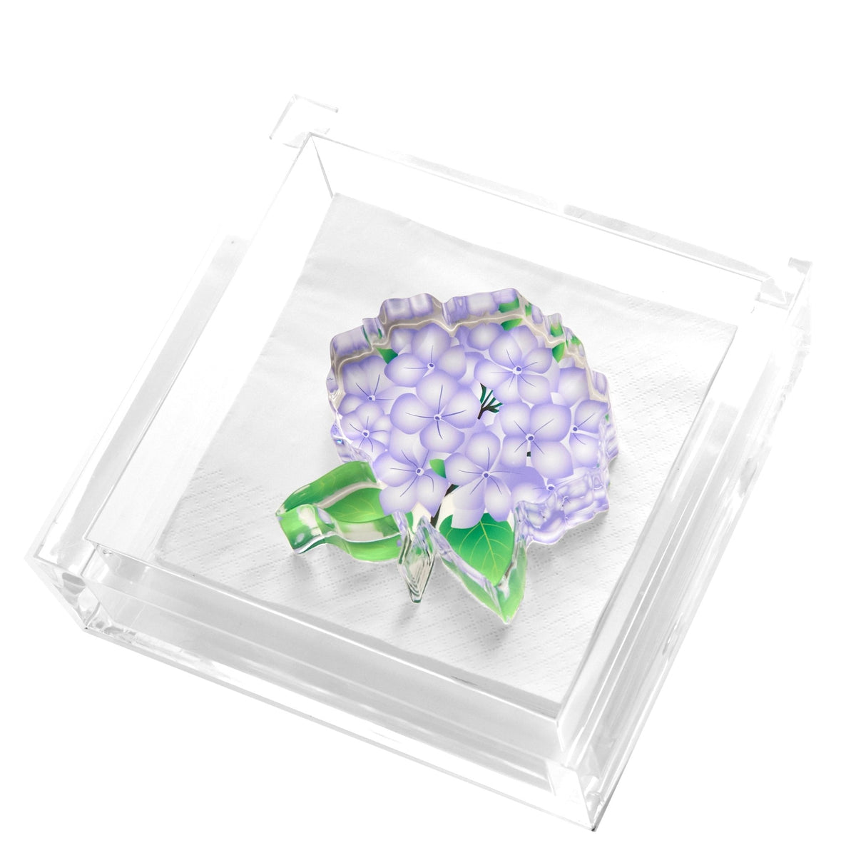 Hydrangea Acrylic Cocktail Napkin Holder