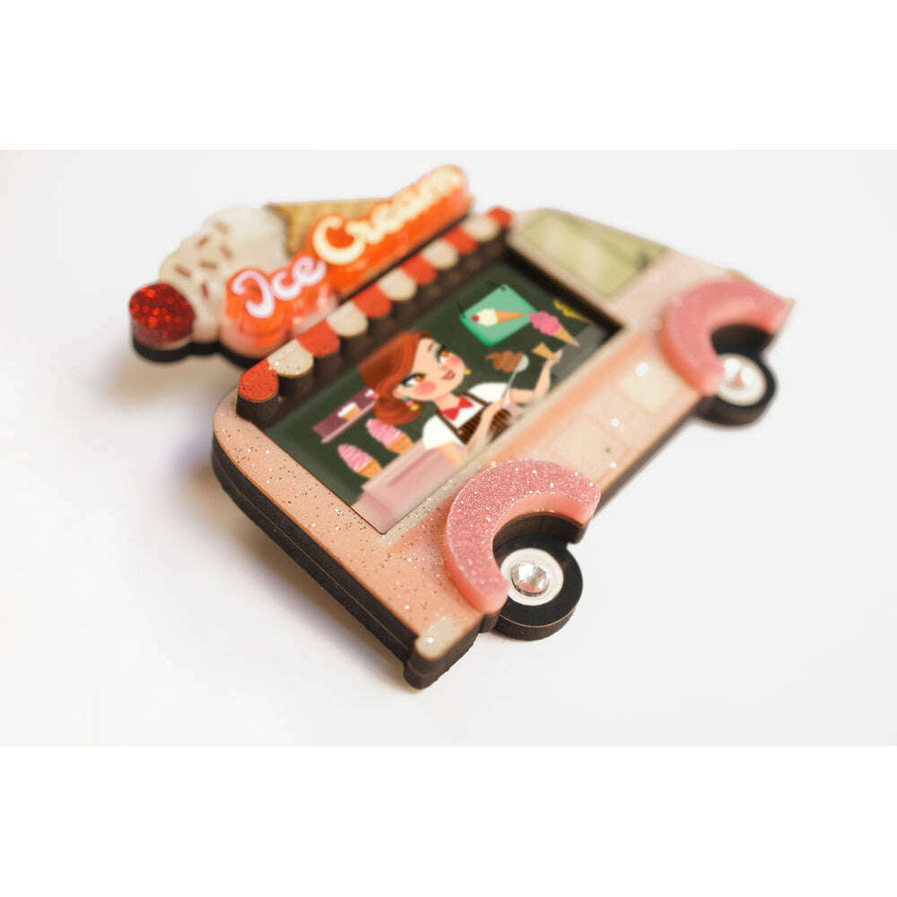 Ice Cream Truck Brooch by Laliblue