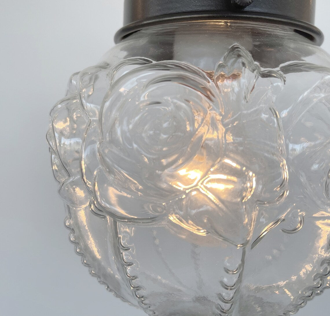 Victorian Embossed Antique Glass Globe PENDANT Lights