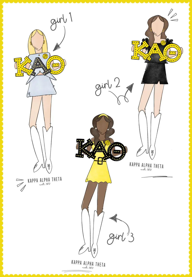 a group of girls holding letters
