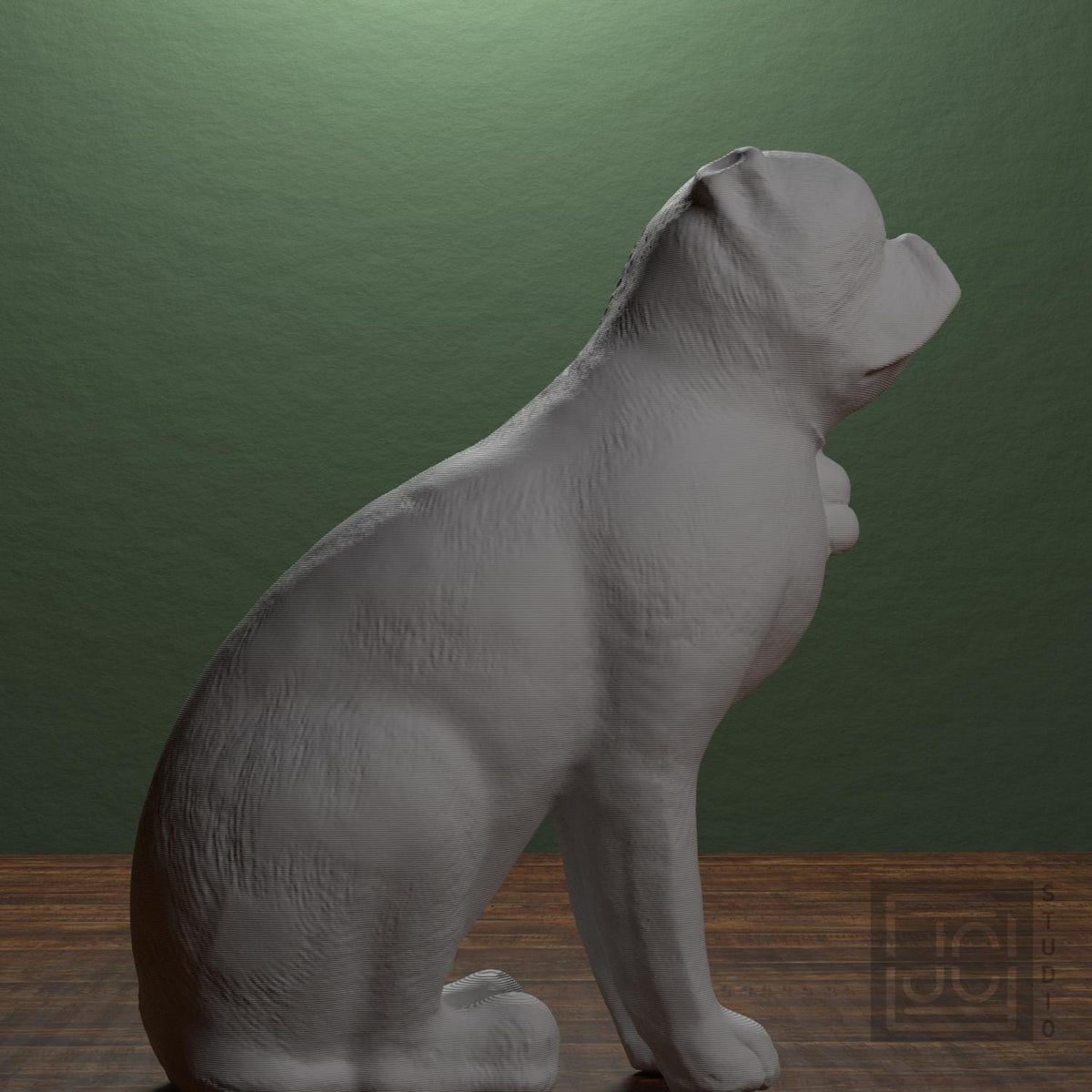 Chinese Porcelain Pug Dog A (One of a Pair)