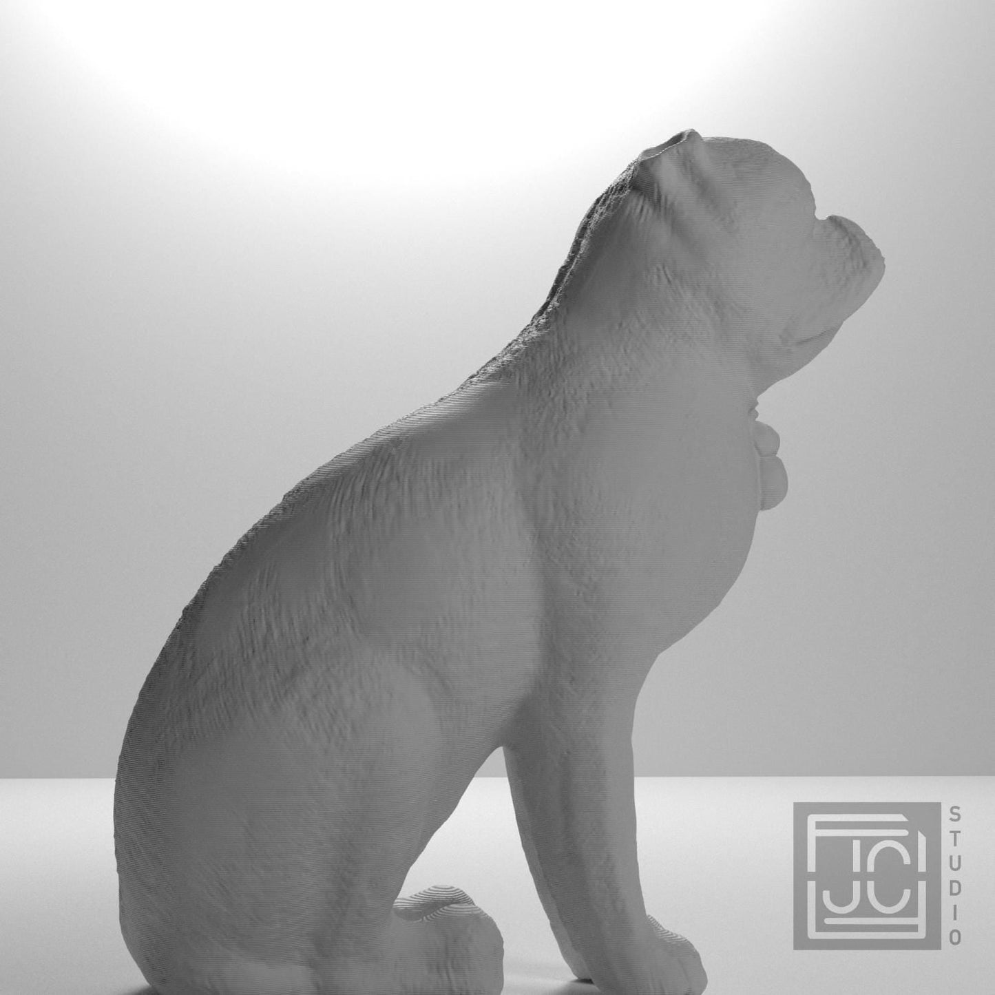 Chinese Porcelain Pug Dog B (One of a Pair)