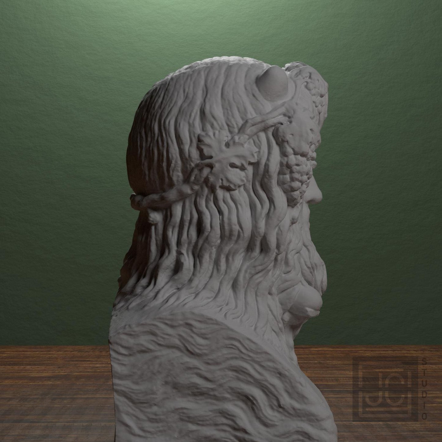 Sea Deity Crowned with Horns