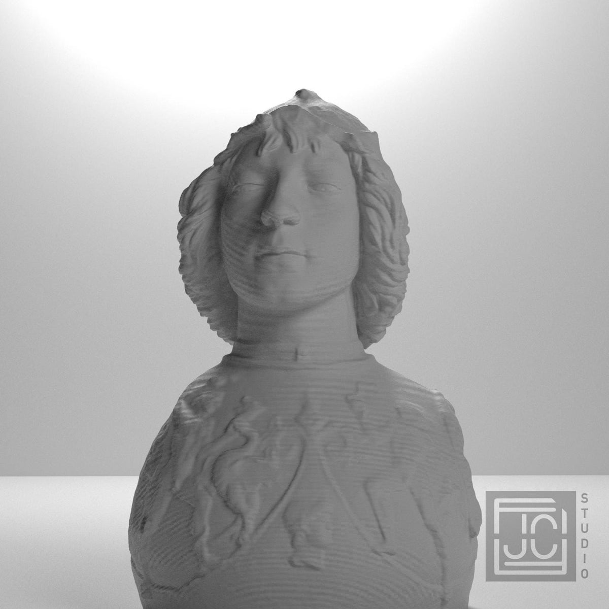 Helmet-clad man and chest harness with relief