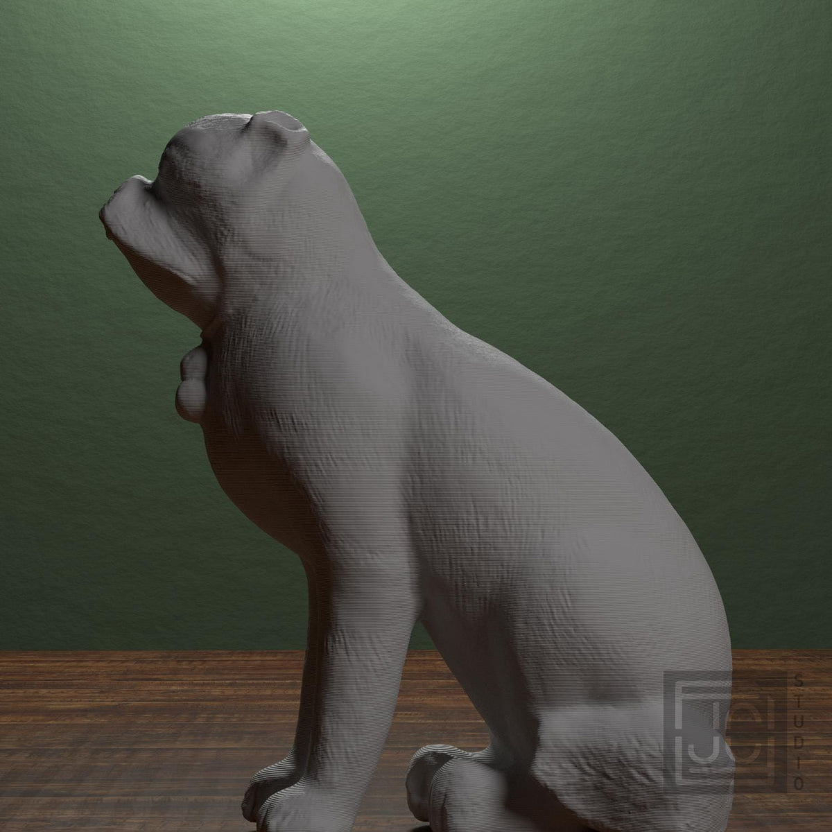 Chinese Porcelain Pug Dog A (One of a Pair)