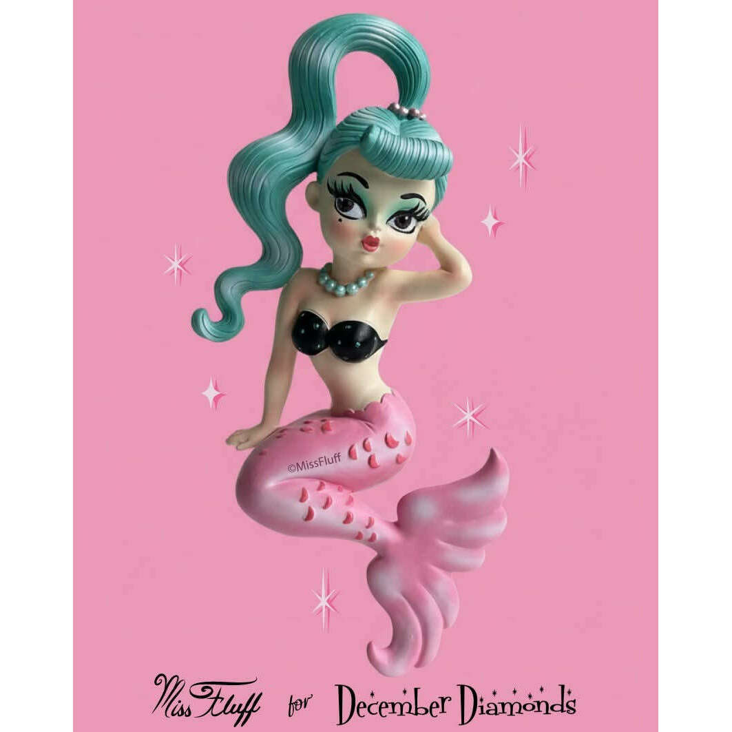 Isla 5.5" Teal Hair Baby Doll Mermaid Ornament | Miss Fluff December Diamonds