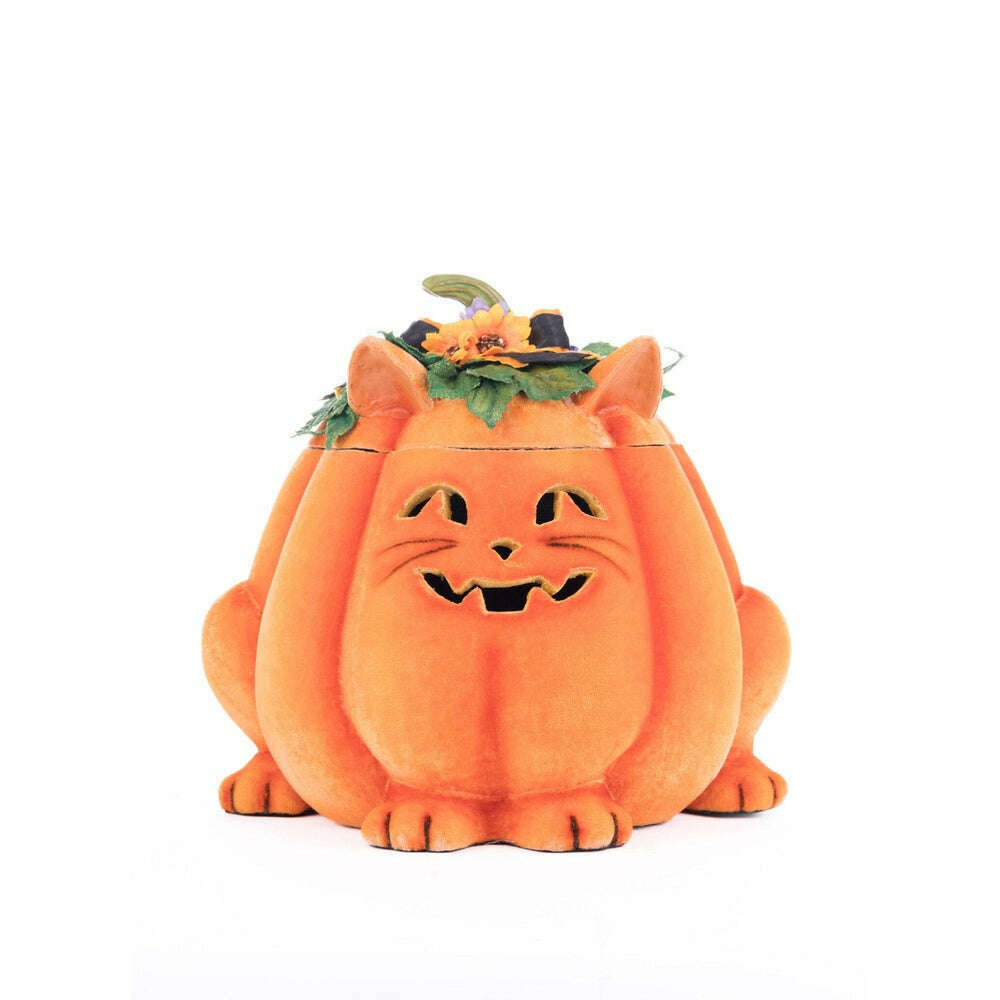Jackie The Kitty Cat Pumpkin Candy Container by Katherine's Collection