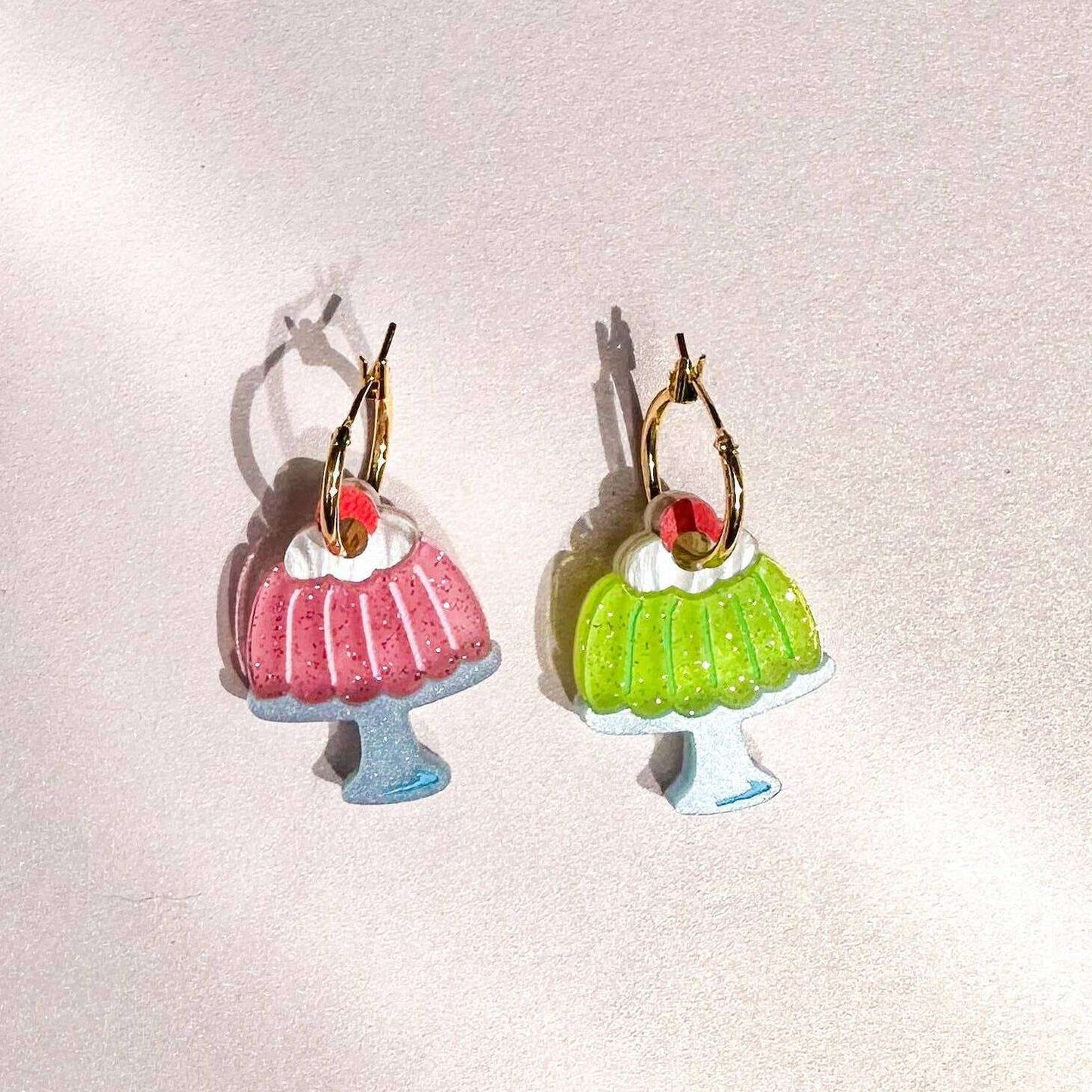 Jello Mold Acrylic Earrings PINK