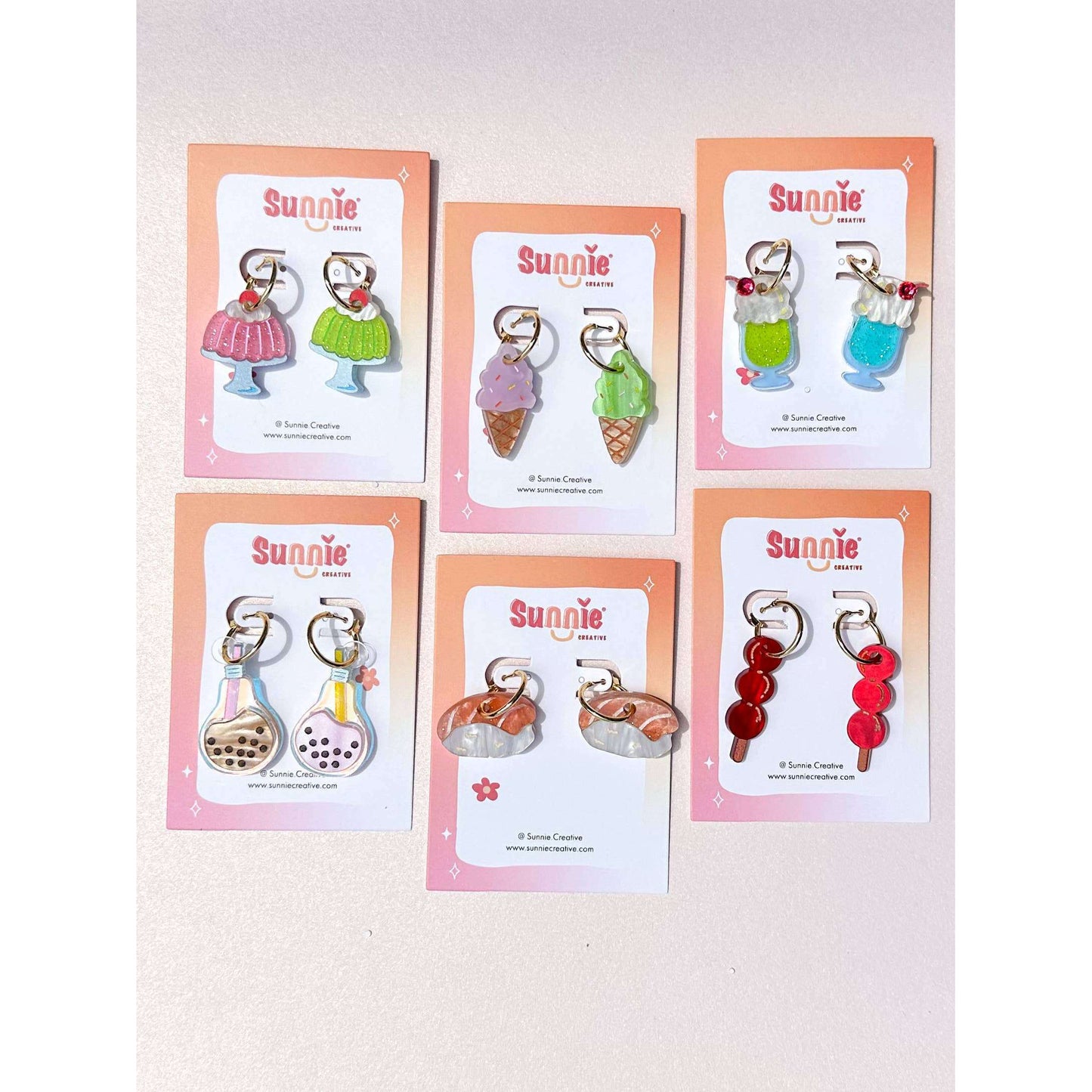 Jello Mold Acrylic Earrings PINK