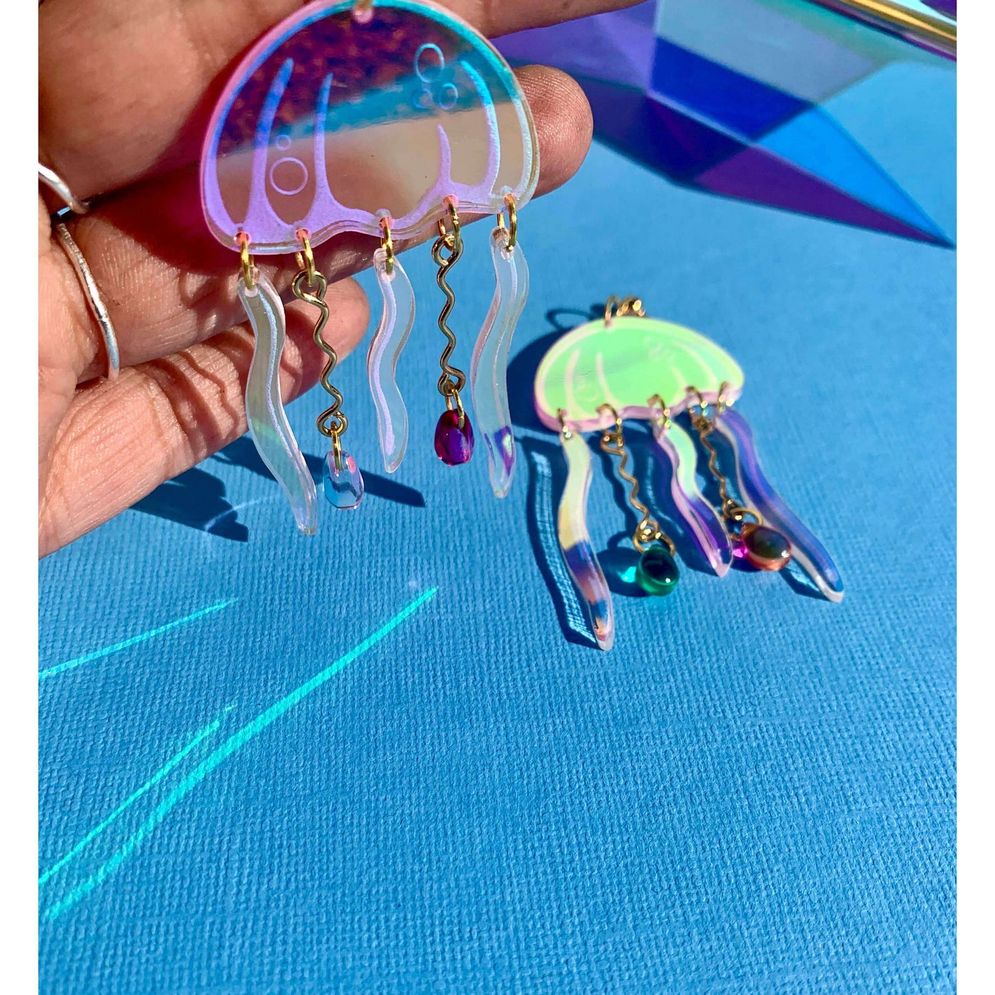 Jellyfish Acrylic Statement Earrings
