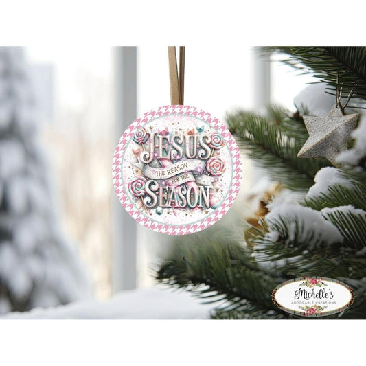 Jesus Is The Reason For The Season Pink - Wreath Enhancement