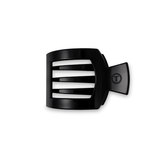 Jet Black Small Flat Square Hair Clip