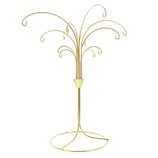 12-Arm Spiral Fountain Brass Gold Metal Ornament Stand Display 11.5 Inches