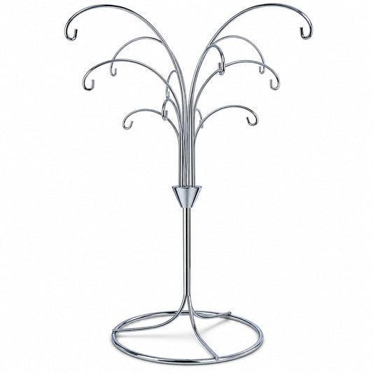 12-Arm Spiral Fountain Brass Silver Metal Ornament Stand Display 11.5 Inches