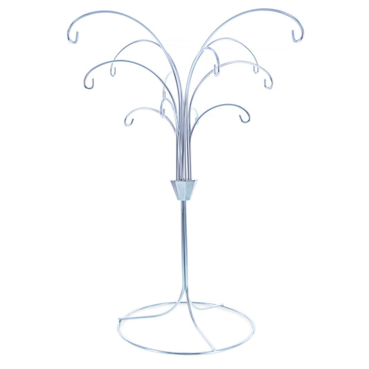 12-Arm Spiral Fountain Brass Silver Metal Ornament Stand Display 11.5 Inches