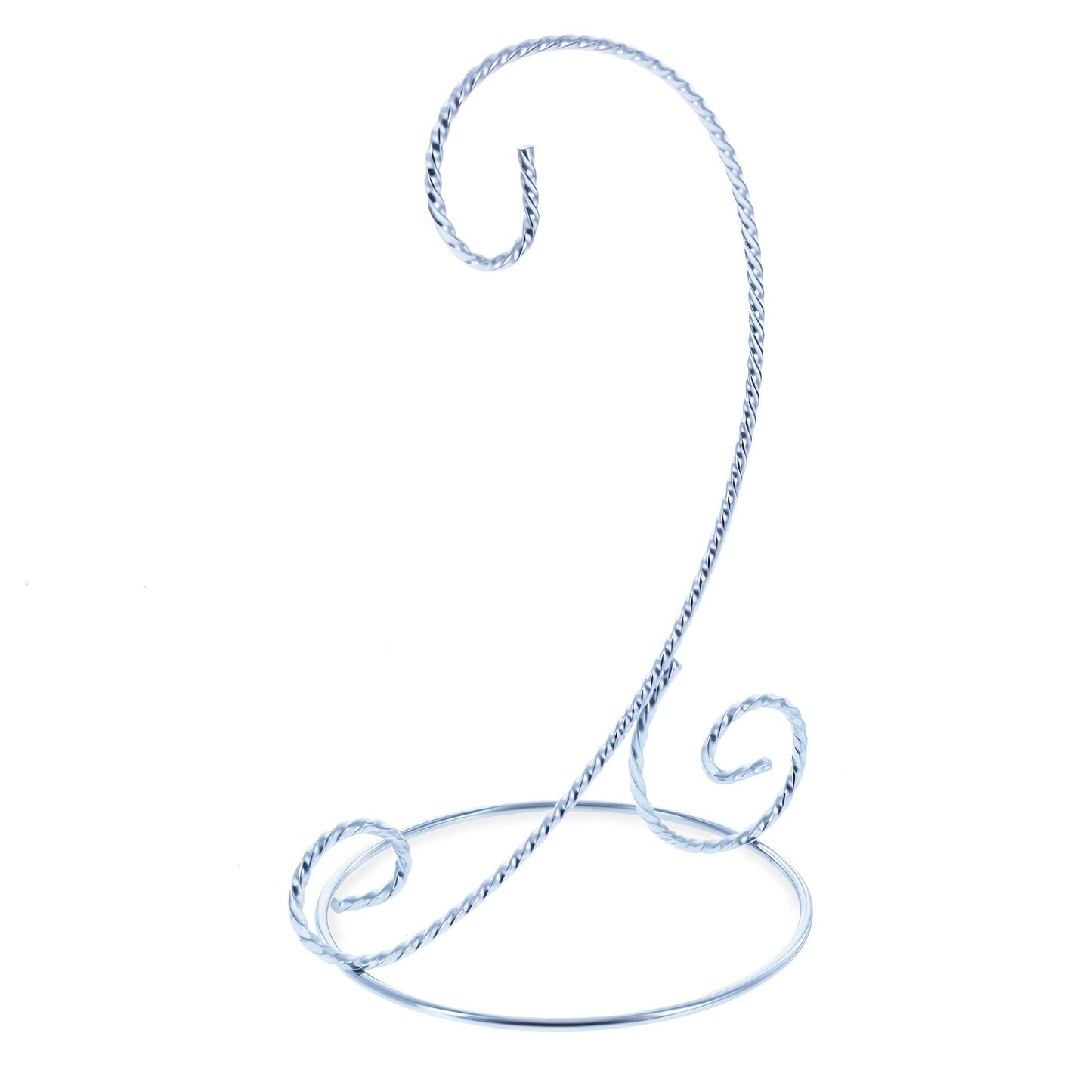Twisted Wire Silver Metal Ornament Stand Display 7.2 Inches