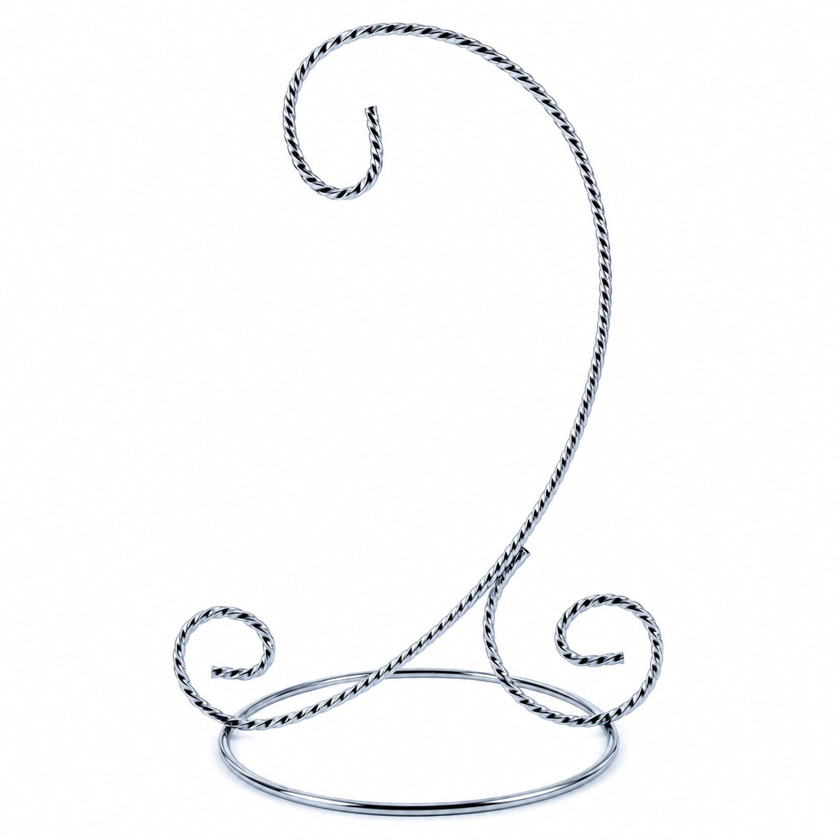 Twisted Wire Silver Metal Ornament Stand Display 7.2 Inches