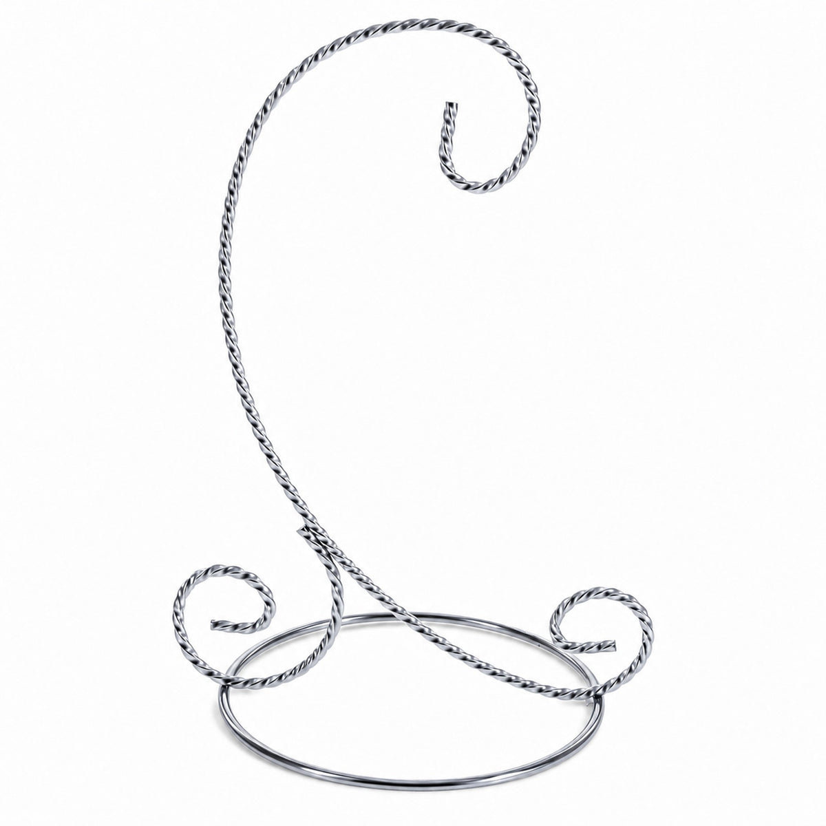 Twisted Wire Silver Metal Ornament Stand Display 7.2 Inches
