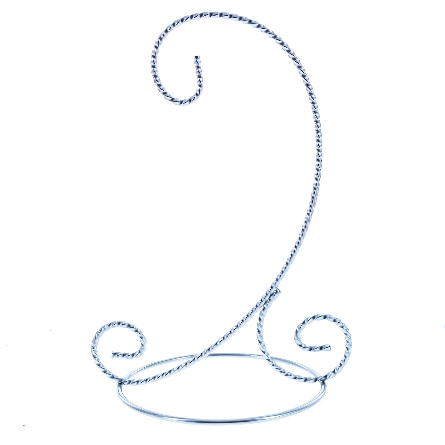 Twisted Wire Silver Metal Ornament Stand Display 7.2 Inches