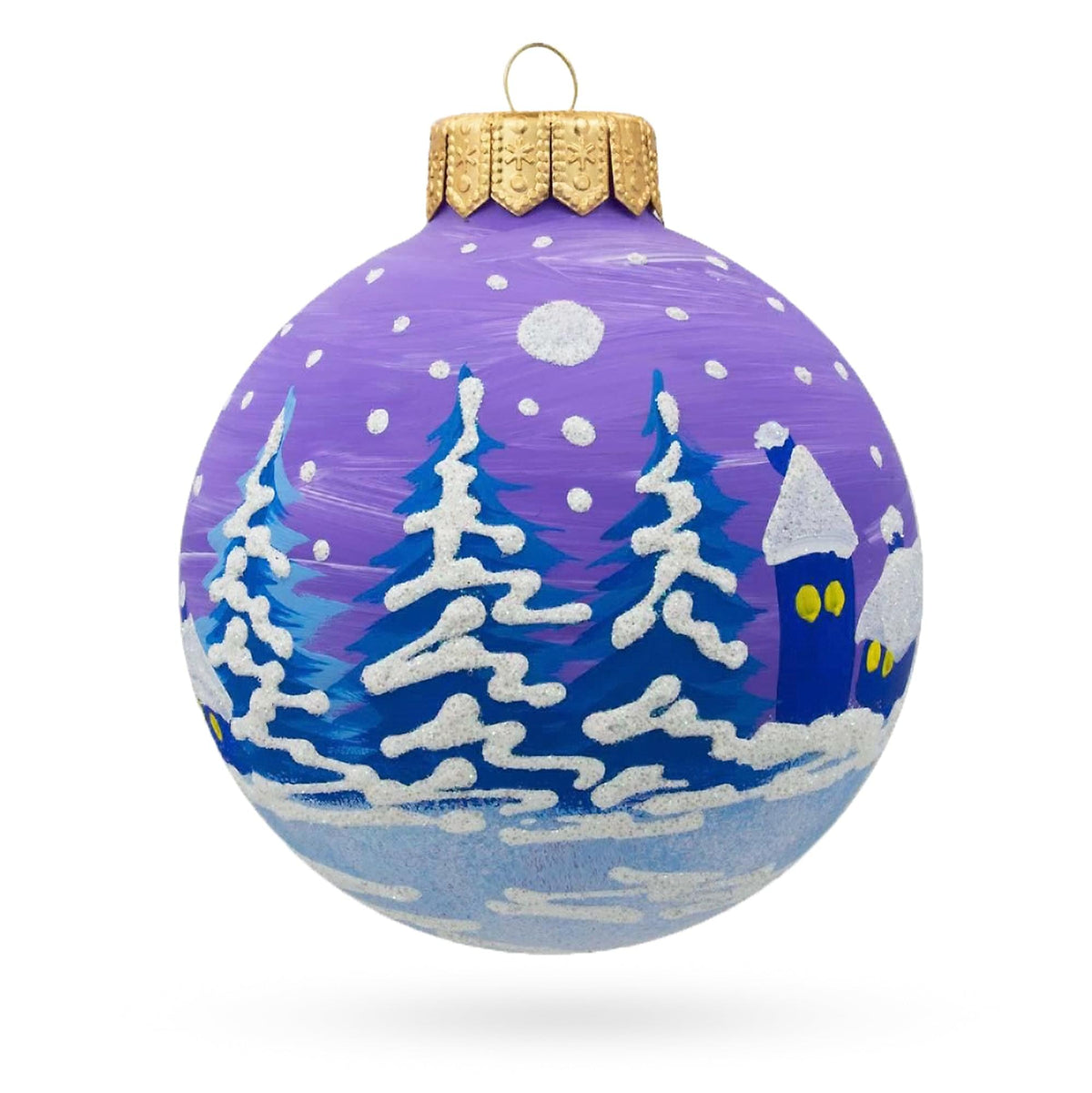 Santa, Reindeer, and Snowman Friends Glass Ball Christmas Ornament 3.25 Inches