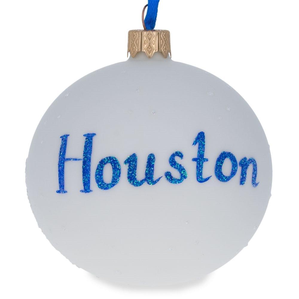 Houston, Texas Glass Ball Christmas Ornament 3.25 Inches