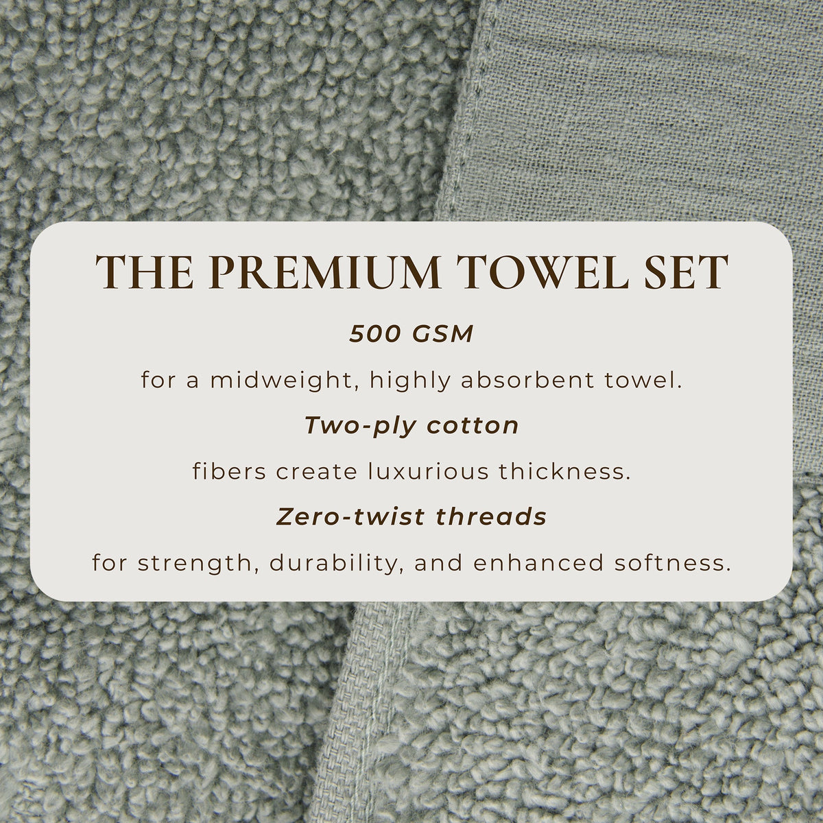 Cotton Linen-Like Border 6-Piece Towel Set - Priya Collection