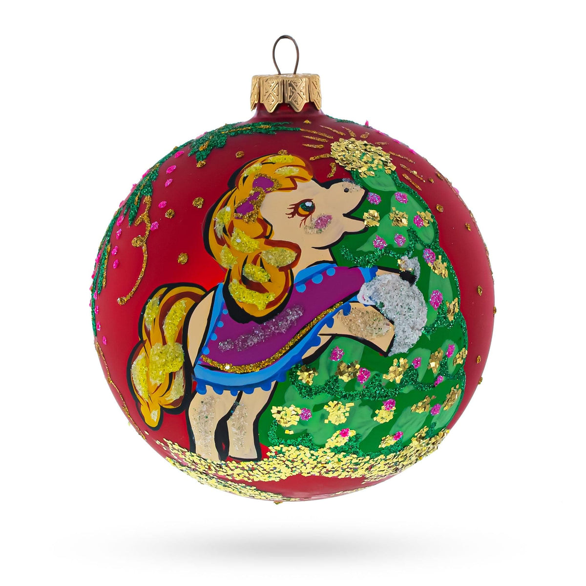 a red and green christmas ornament