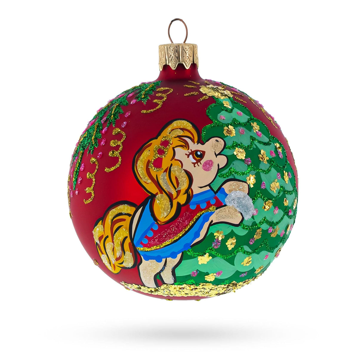 a red and green christmas ornament