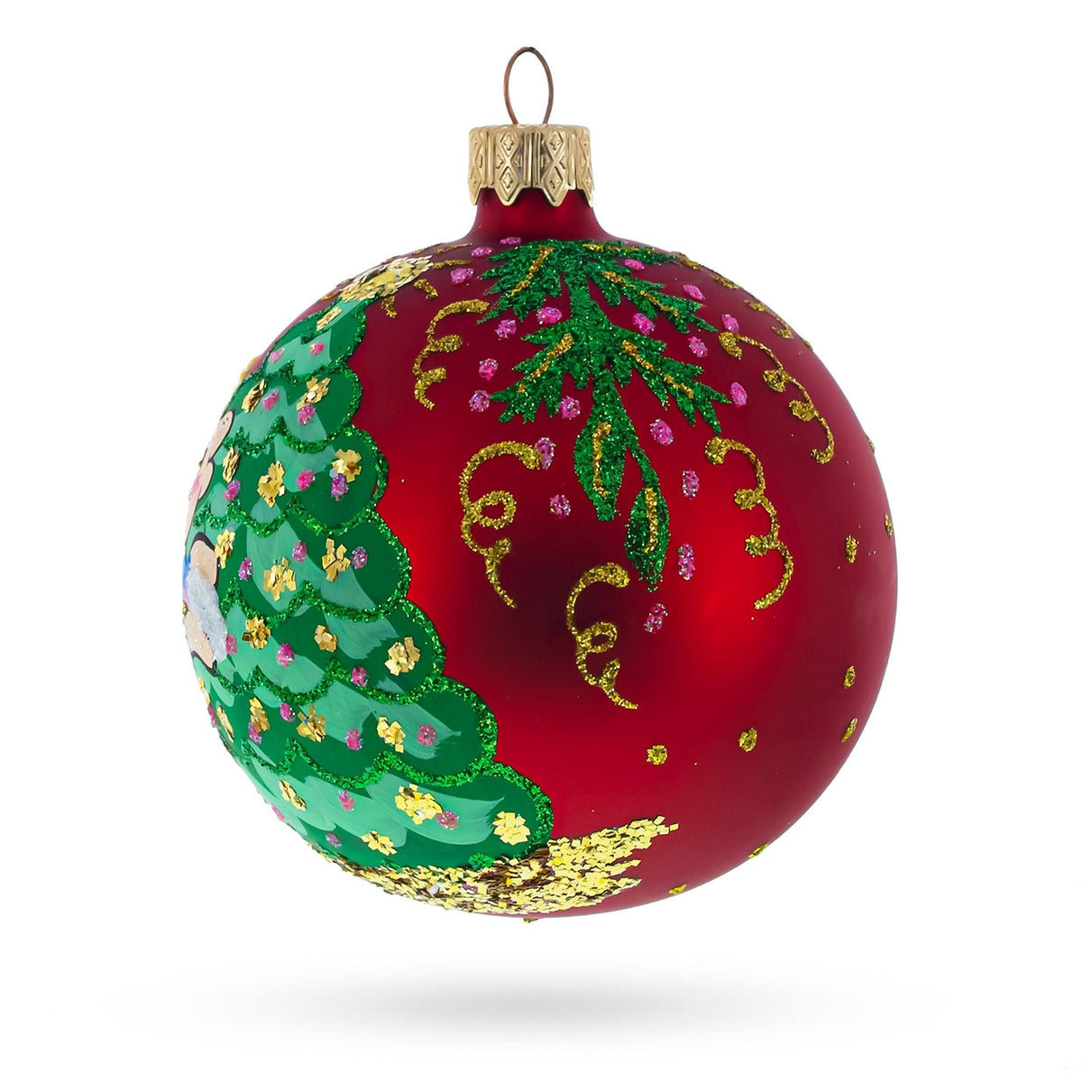 a red and green christmas ornament