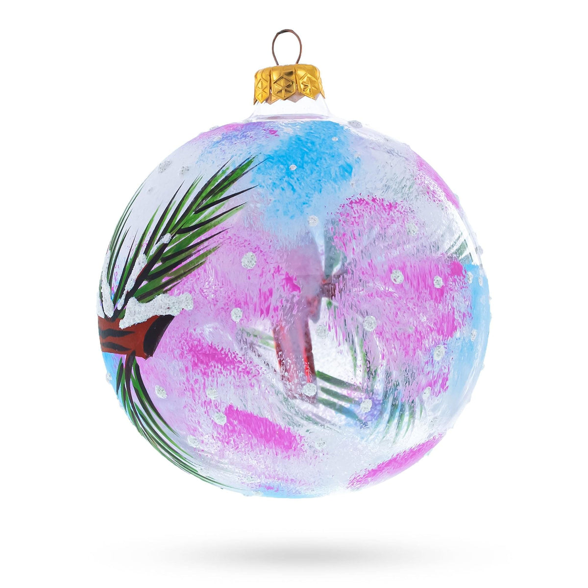a colorful ornament with a bird painted on it