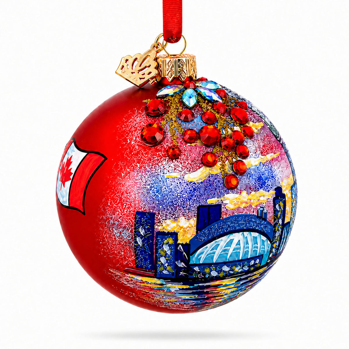CN Tower, Toronto, Canada Glass Ball Christmas Ornament 3.25 Inches