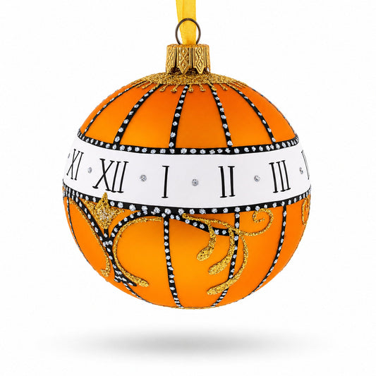 1899 Madonna Lily Clock Royal Glass Ball Christmas Ornament, 3.25 Inches