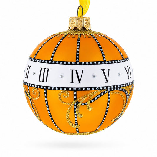 1899 Madonna Lily Clock Royal Glass Ball Christmas Ornament, 3.25 Inches