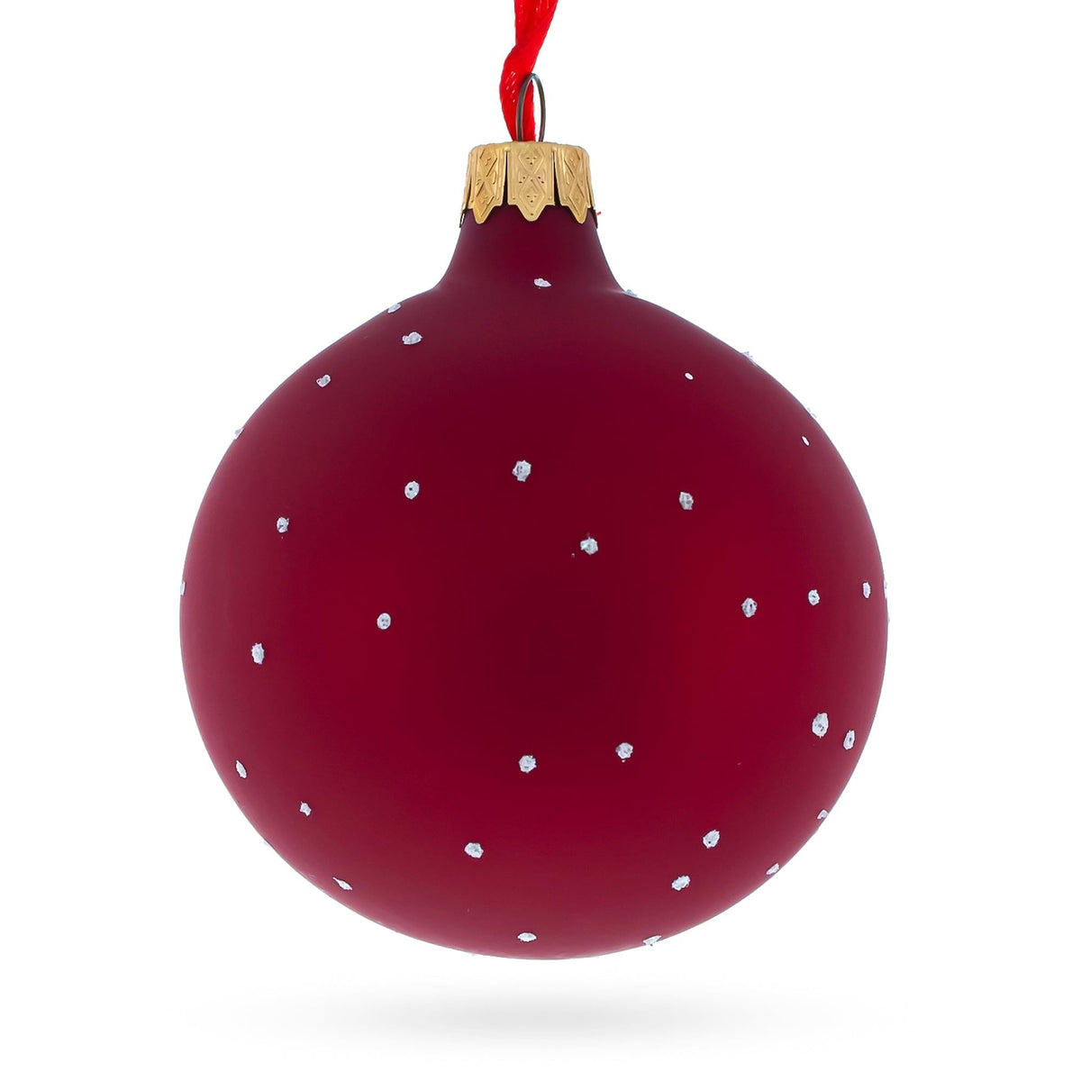 a red and white christmas ornament