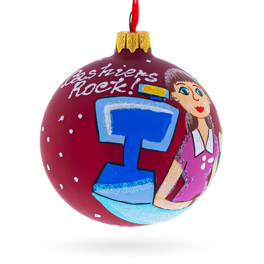 Cashier Glass Ball Christmas Ornament 3.25 Inches