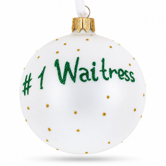 Waitress Glass Ball Christmas Ornament 3.25 Inches