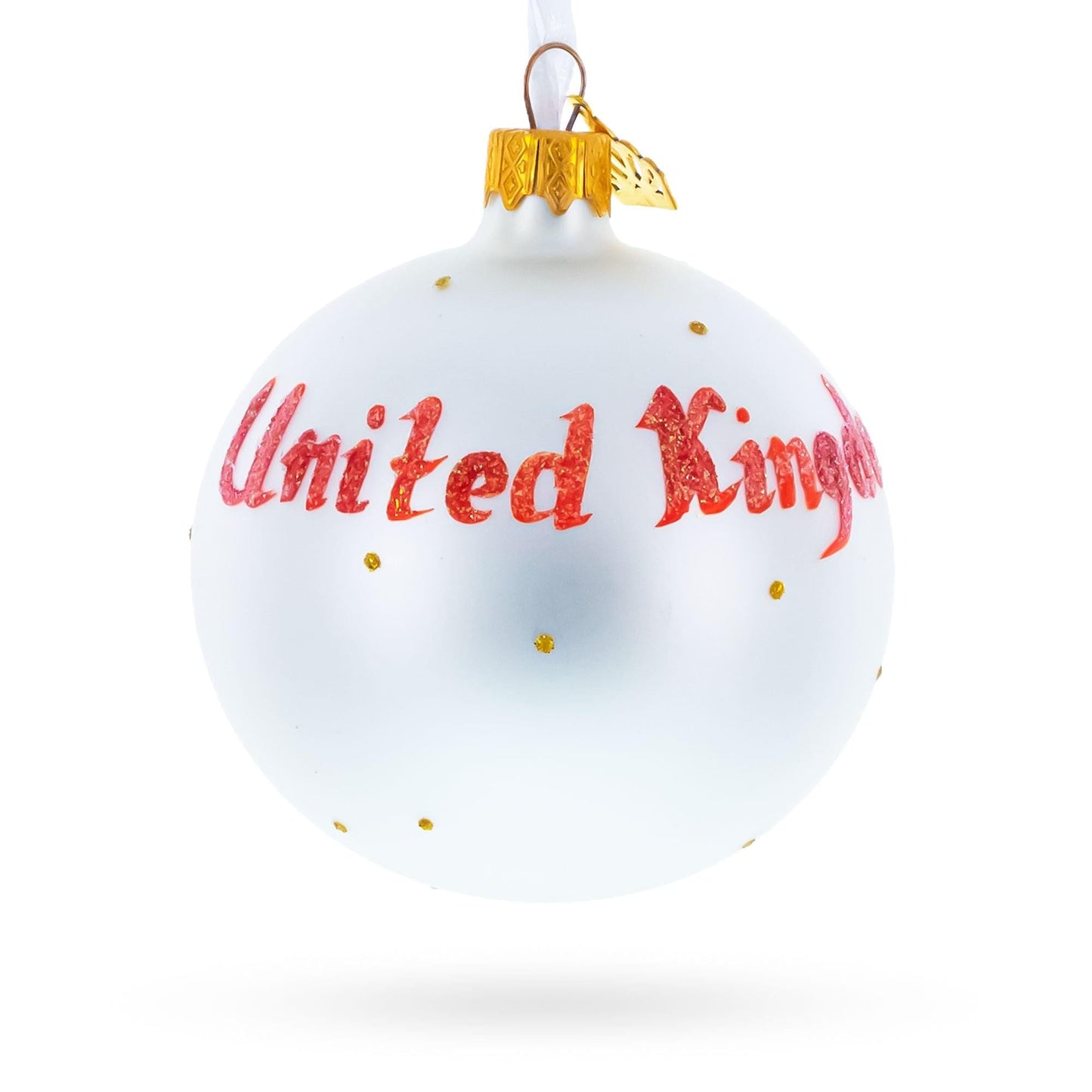 Flag of United Kingdom Glass Ball Christmas Ornament 3.25 Inches