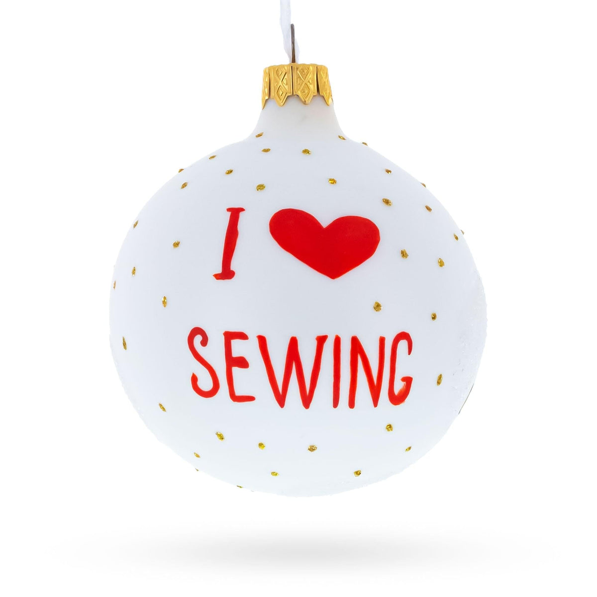 a white and red christmas ornament