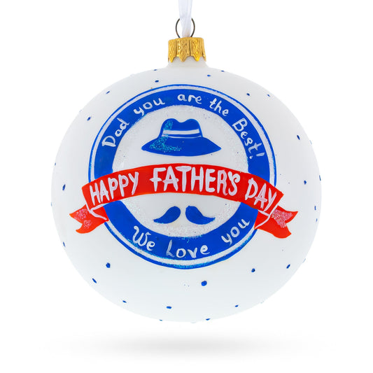 a white and blue christmas ornament