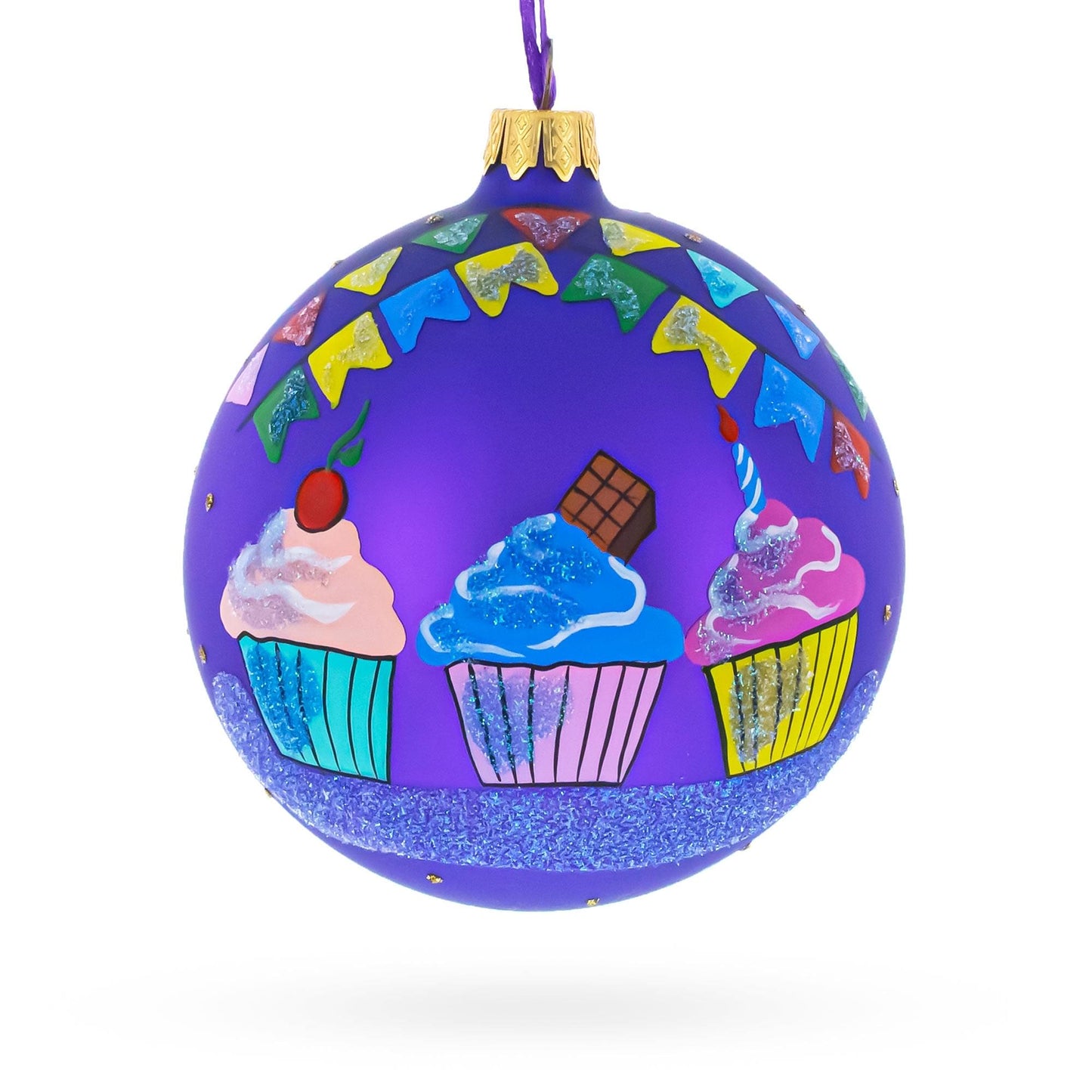 Happy Birthday Glass Ornament 4 Inches