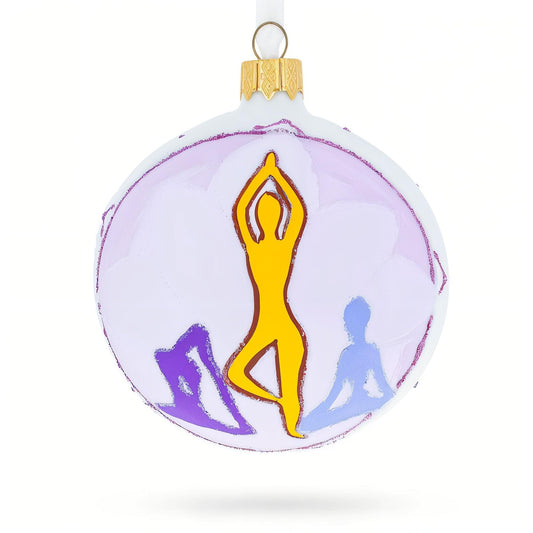 Yoga Glass Ball Ornament 3.25 Inches