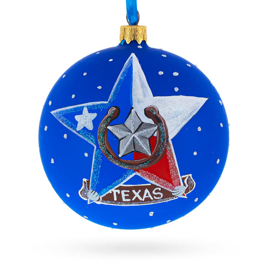 a blue ball with a star and a horseshoe on it