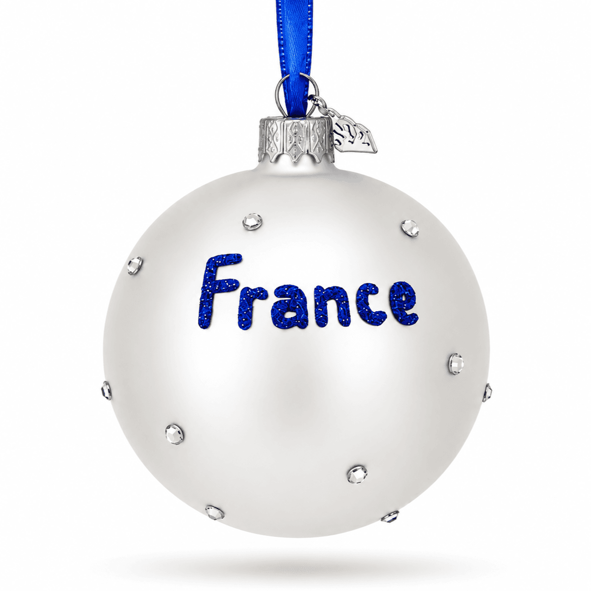 Flag of France Glass Ball Christmas Ornament 3.25 Inches