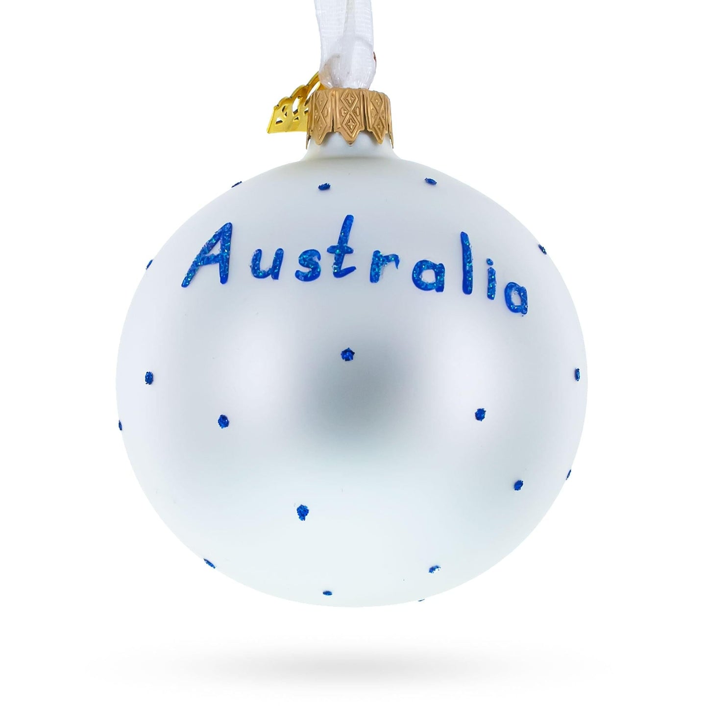 Flag of Australia Glass Ball Christmas Ornament 3.25 Inches