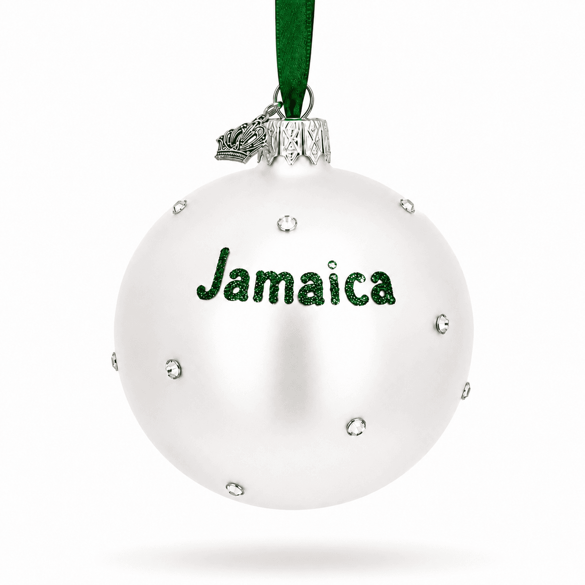Flag of Jamaica Glass Ball Christmas Ornament 3.25 Inches
