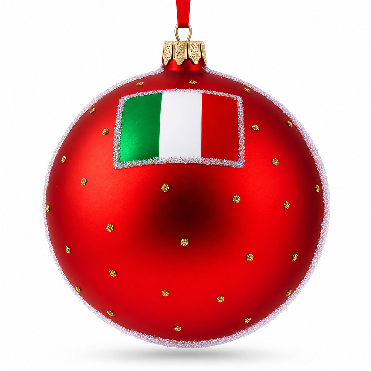 a red and green christmas ornament